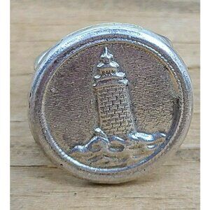 Mars & Valentine Sterling Silver Lighthouse Ring Size 8/8.5 Stars